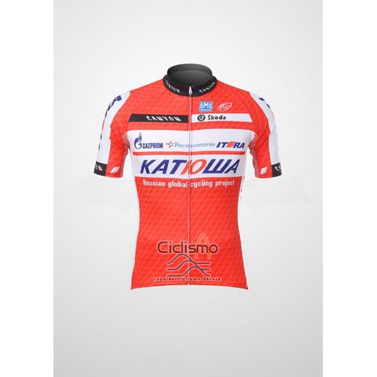 Katusha Ropa Ciclismo Culotte Corto 2012 Mangas Cortas Blanco y Naranja